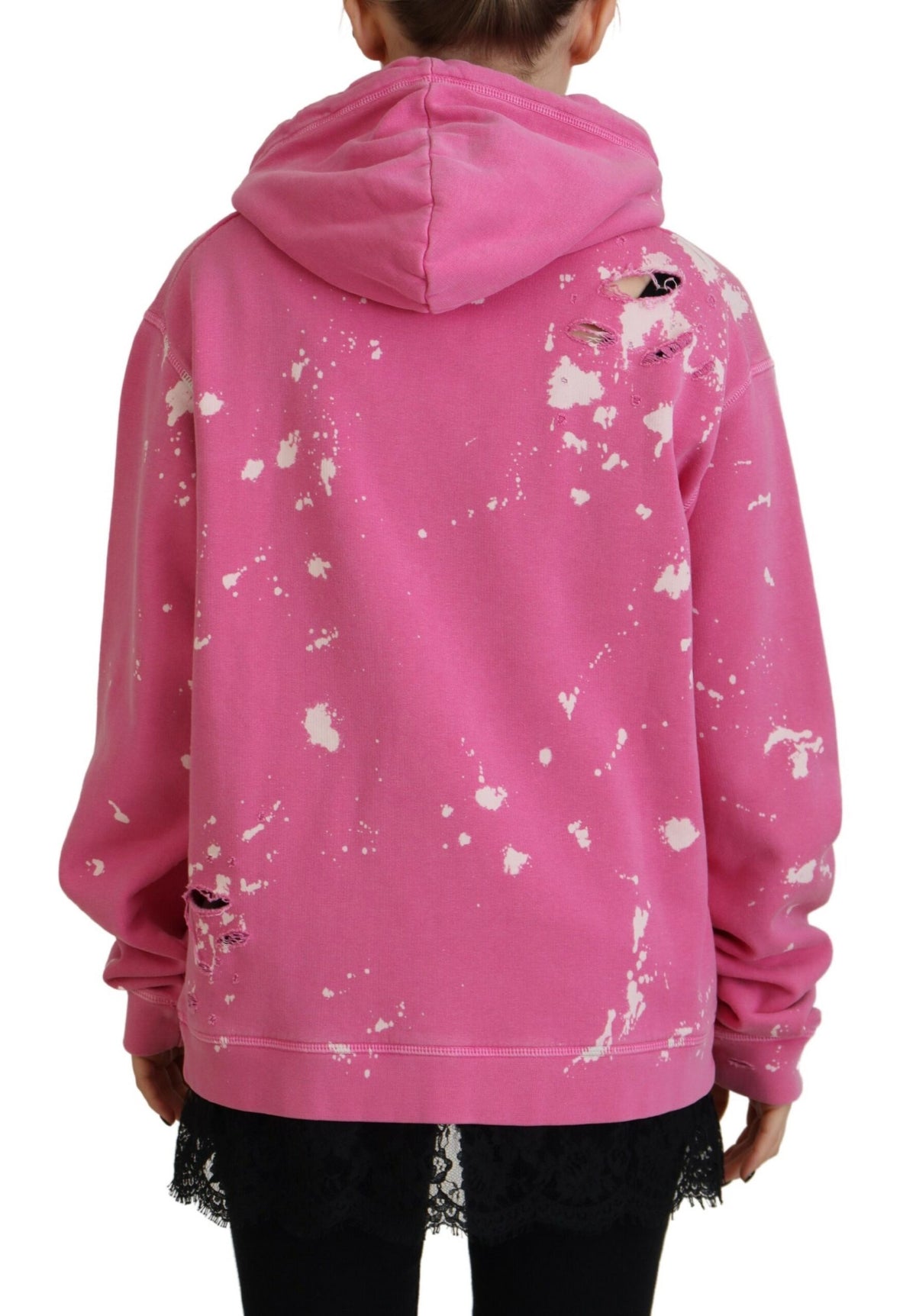 Dsquared² Rosa Hoodie Sweatshirt aus Baumwolle mit Logo-Print