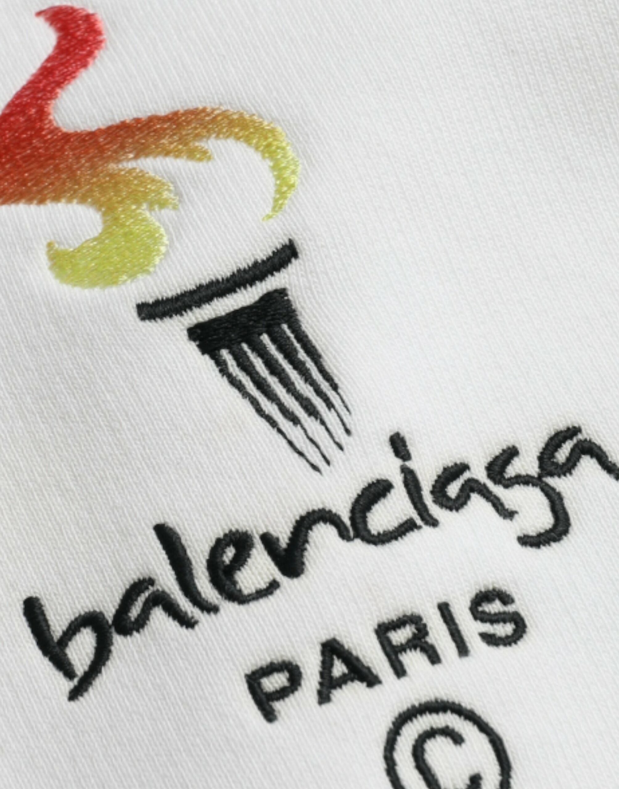 Sweat-shirt à capuche blanc en coton avec logo