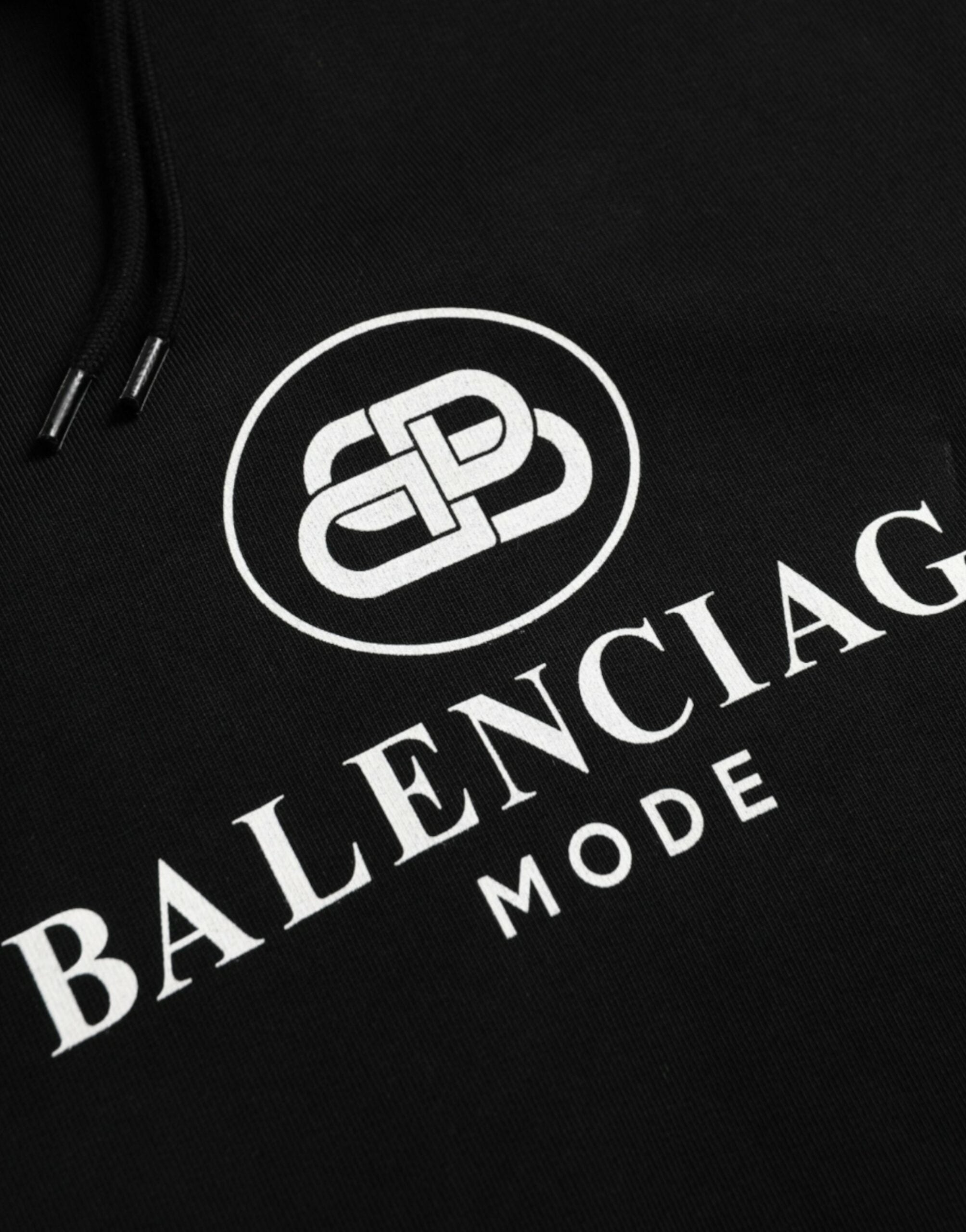 Schwarzes Kapuzen-Sweatshirt aus Baumwolle mit Logo