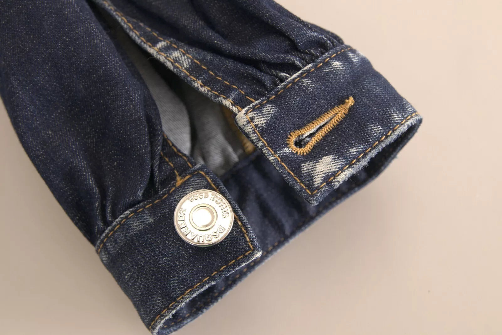 Jean cargo baggy en coton bleu taille haute