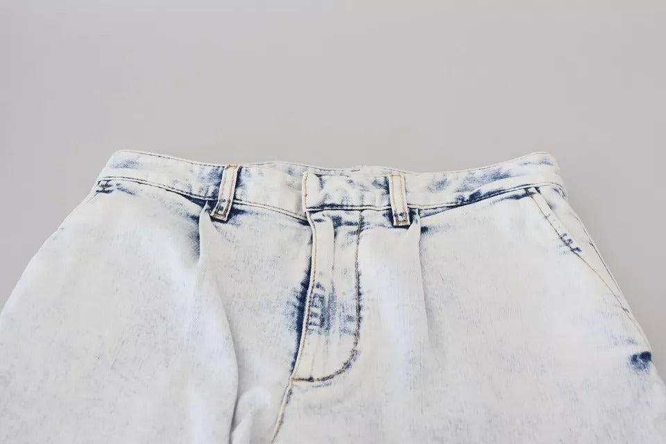 Jean Dsquared² droit taille haute en denim de coton bleu clair