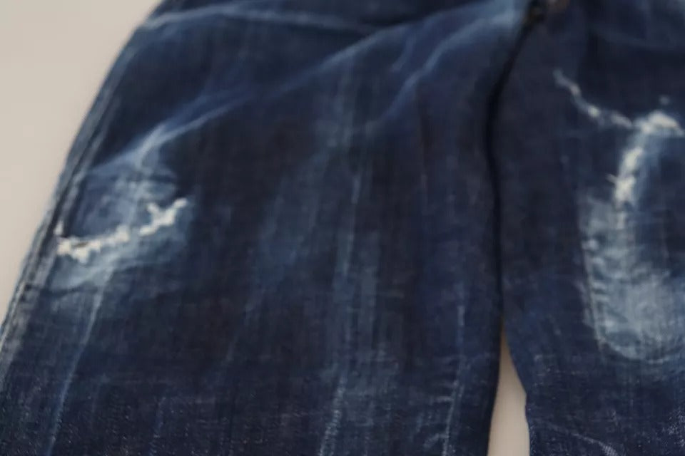 Jean droit taille haute Dsquared² Blue Icon Boston
