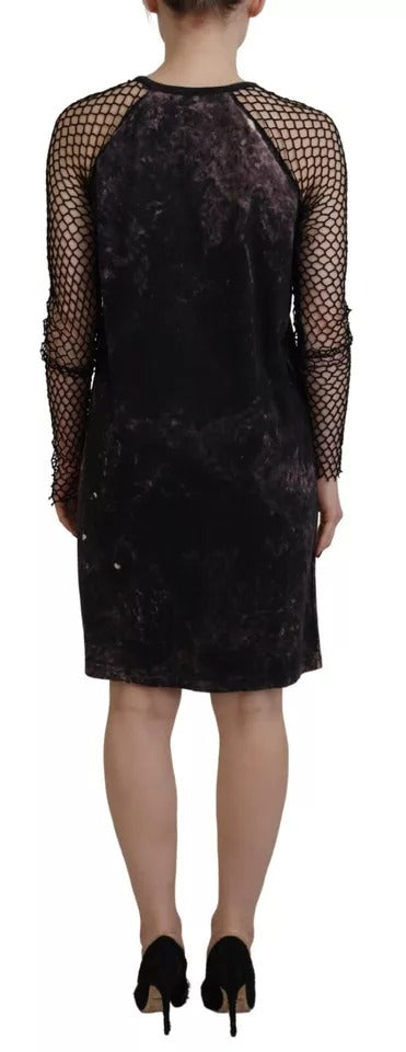 Robe T-shirt Dsquared² en maille tie-dye noire à manches longues en coton