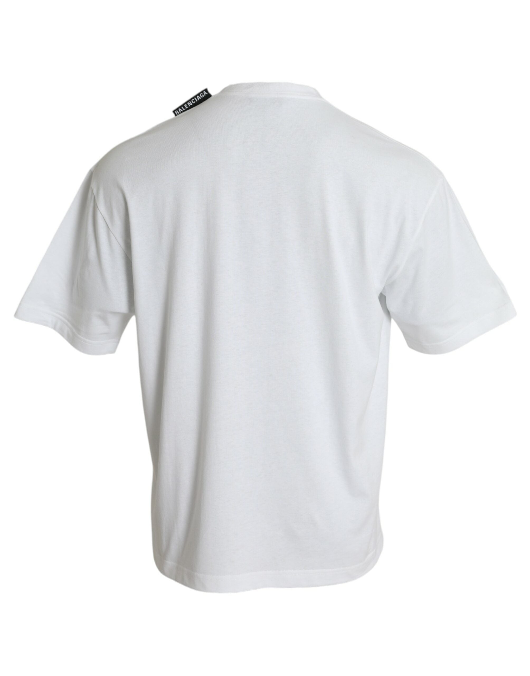 Off White Cotton Oversize Round Neck T-Shirt by Balenciaga