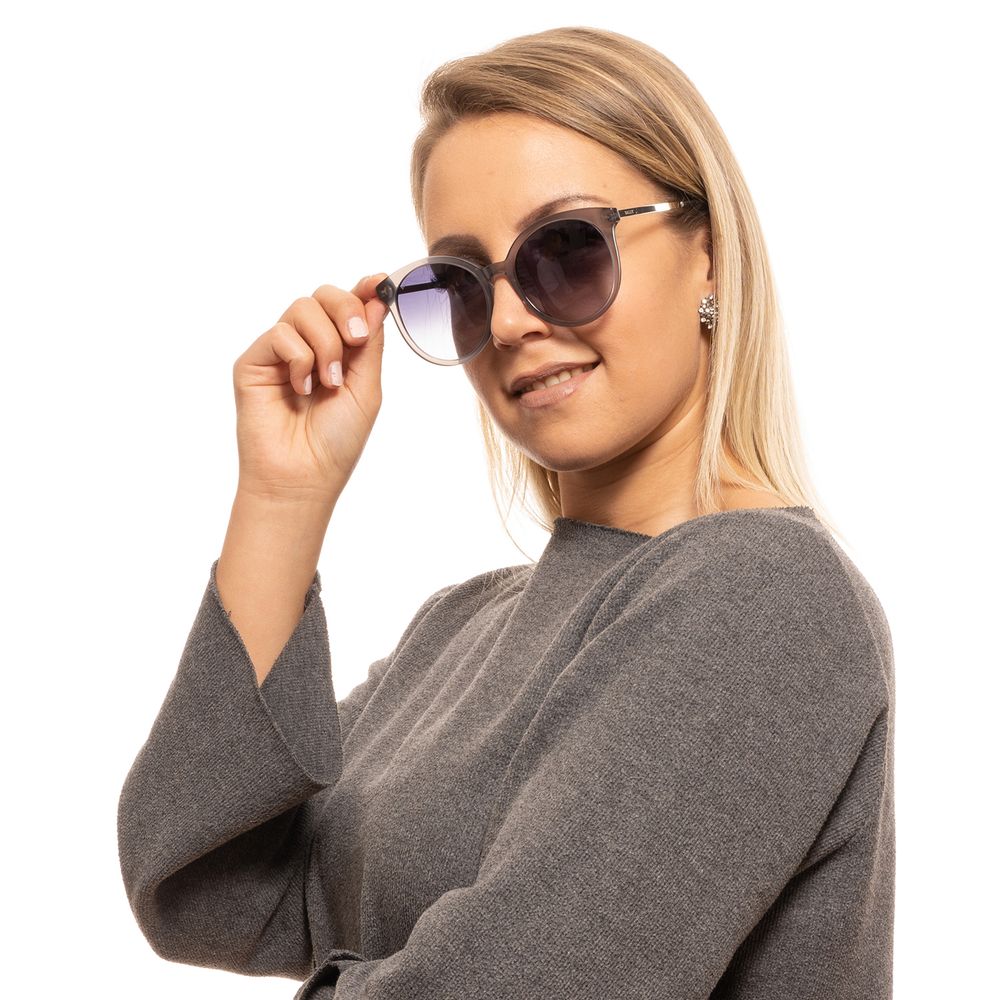 Graue synthetische Sonnenbrille mit runden Gläsern mit Farbverlauf