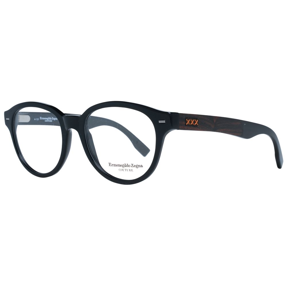 Schwarze runde Brille aus Kunststoff mit Vollrandgestell