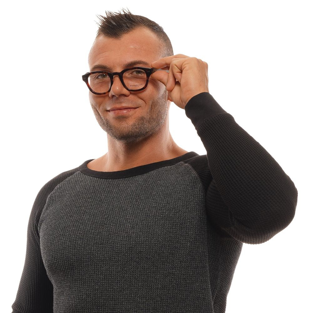 Braune, runde Vollrandbrille aus Kunststoff für Herren von Ermenegildo Zegna