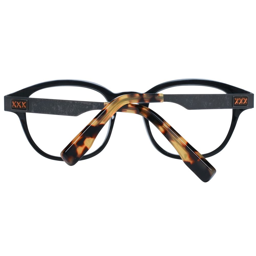 Brown Leather Round Full-Rim Glasses Frames