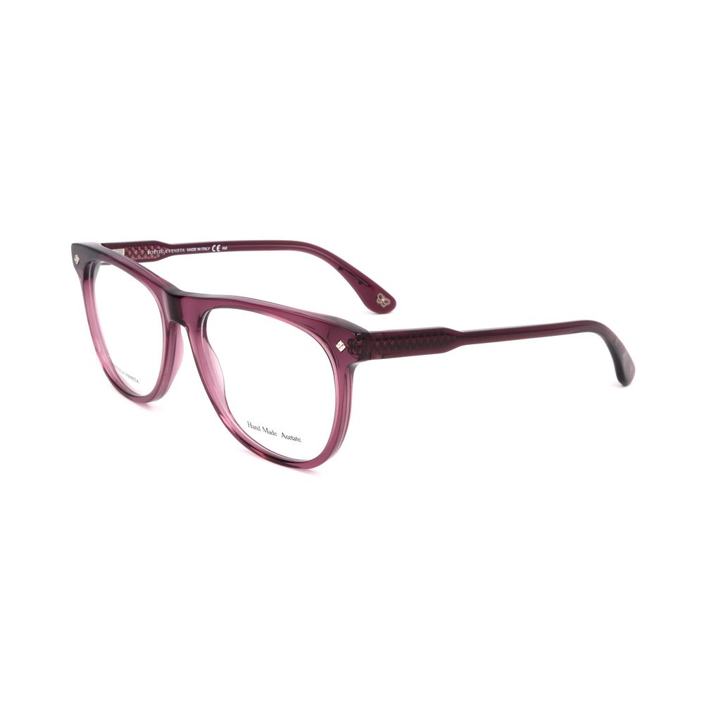 Transparent Plum Synthetic Glasses Frames by Bottega Veneta
