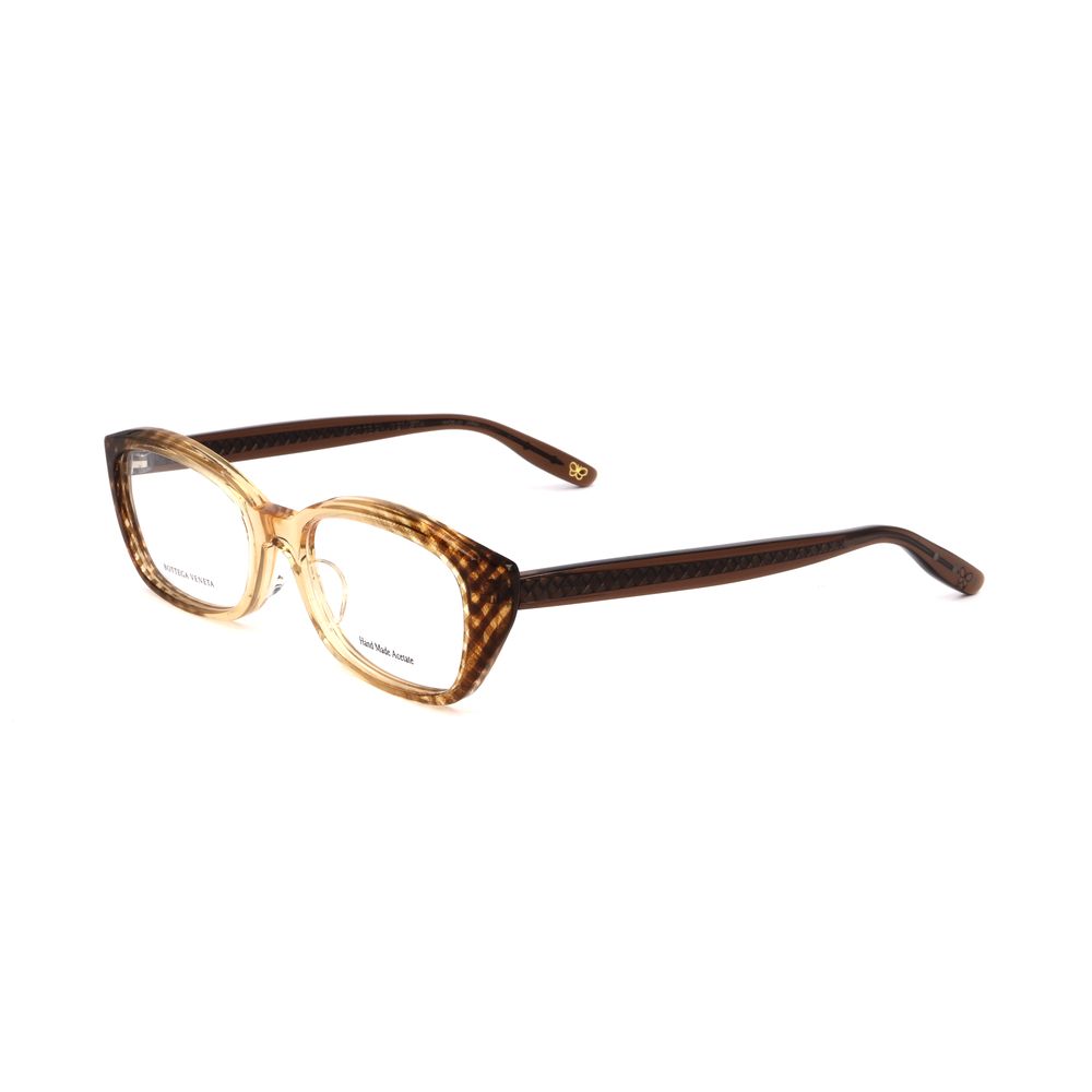 Transparent Brown Synthetic Glasses Frames by Bottega Veneta