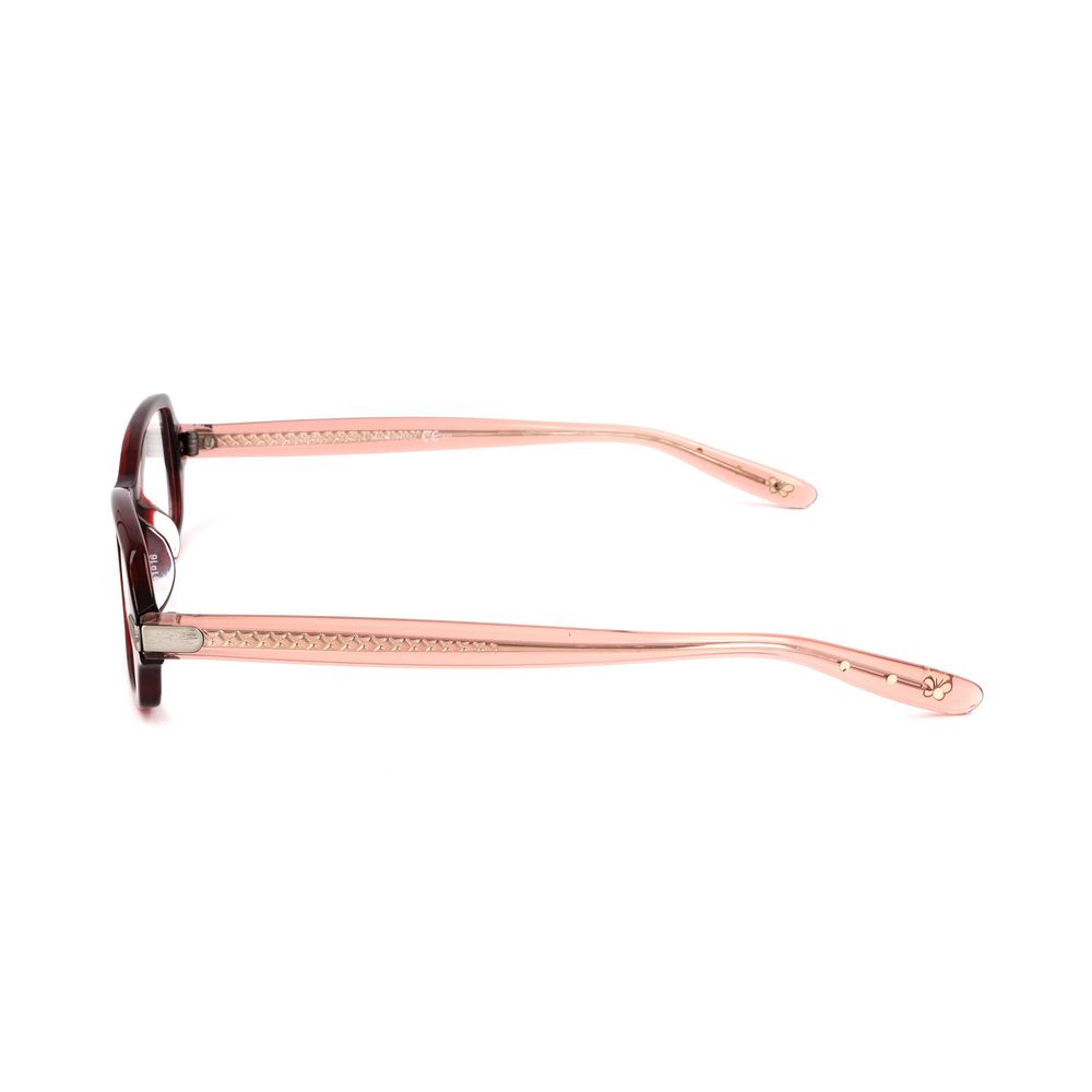 Transparent Pink Burgundy Synthetic Bicolor Glasses Frames