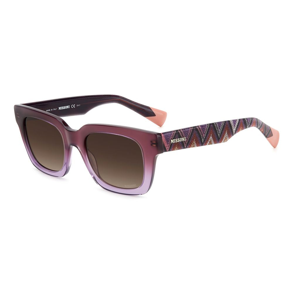 Lilafarbene synthetische Sonnenbrille mit Zickzack-Detail von Missoni