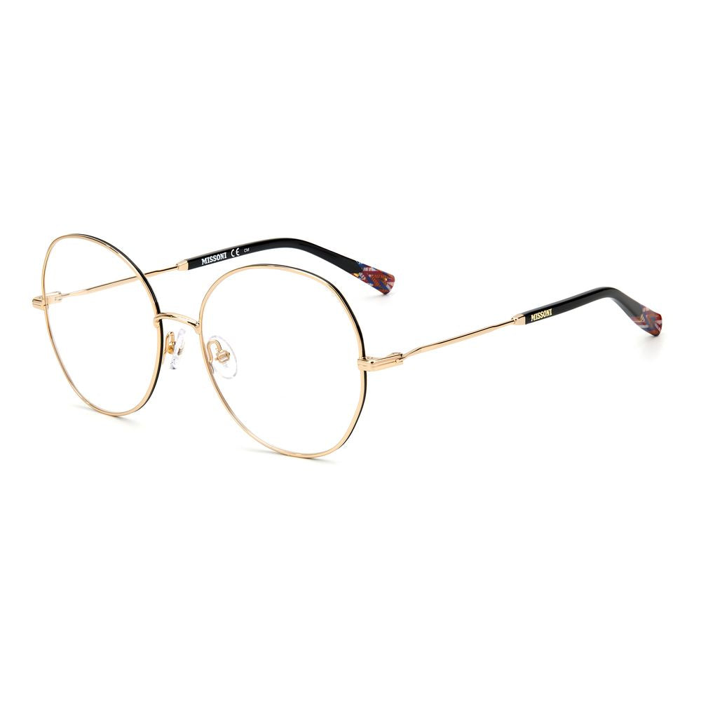 Schwarze Goldene Synthetische Brille Zweifarbige Fassungen