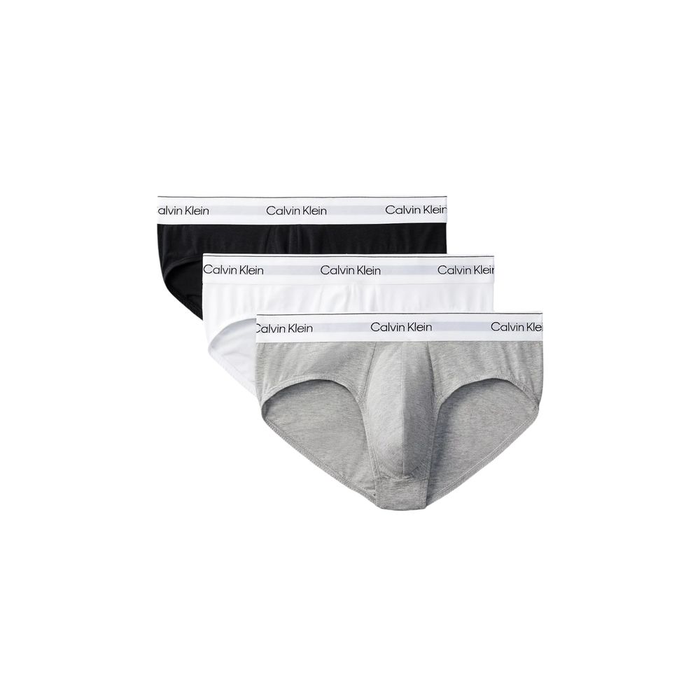 Gray Cotton Briefs with Logo Waistband Pack by Calvin Klein