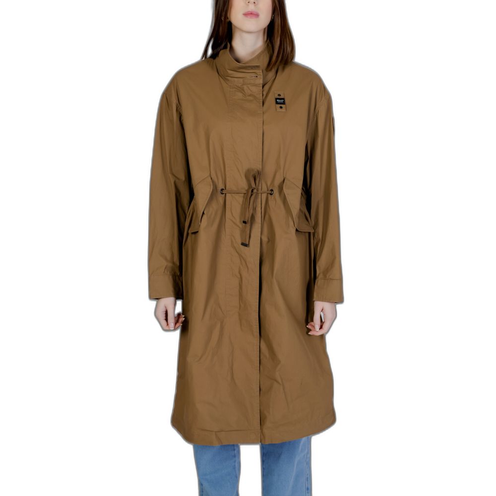 Zweifarbiger Baumwollparka mit verstellbarem Taillenzugband