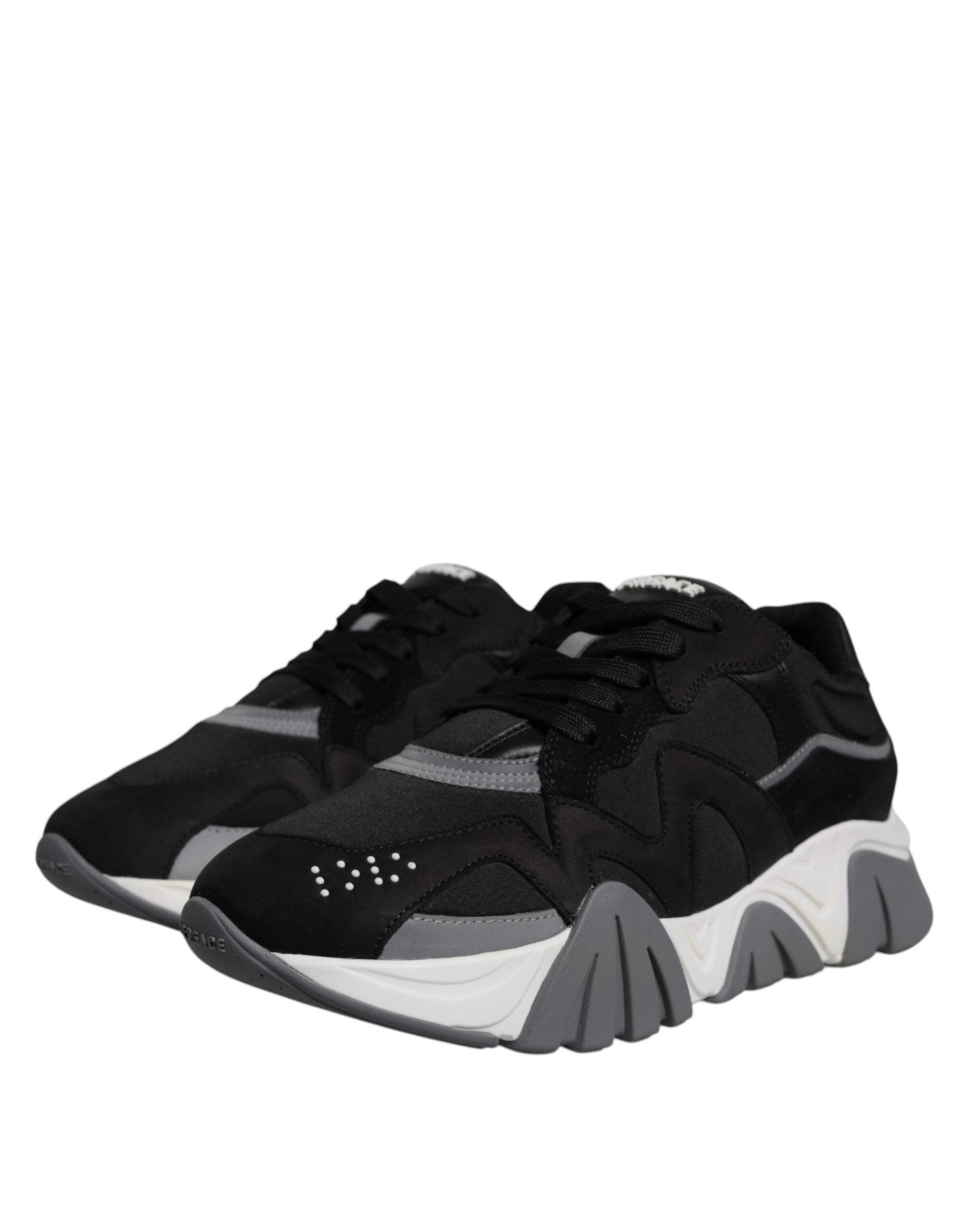 Schwarze Low-Top-Sneaker Squalo aus klobigem Leder von Versace