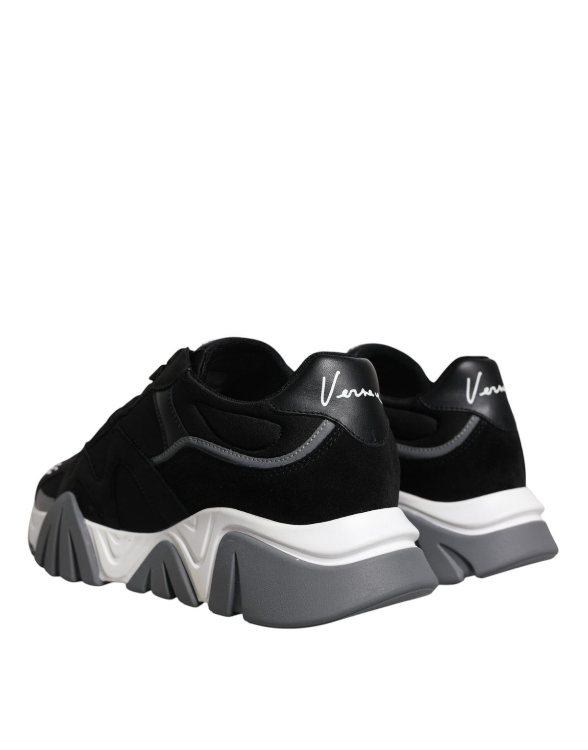 Chaussures Versace Squalo basses en cuir noir et néoprène