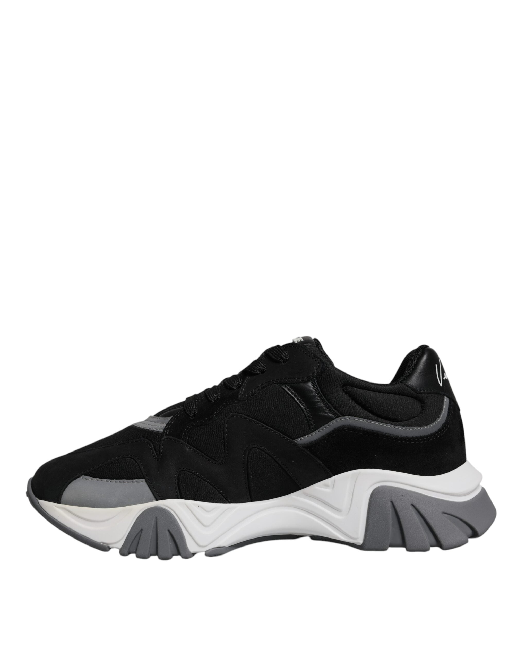 Schwarze Low-Top-Sneaker Squalo aus klobigem Leder von Versace