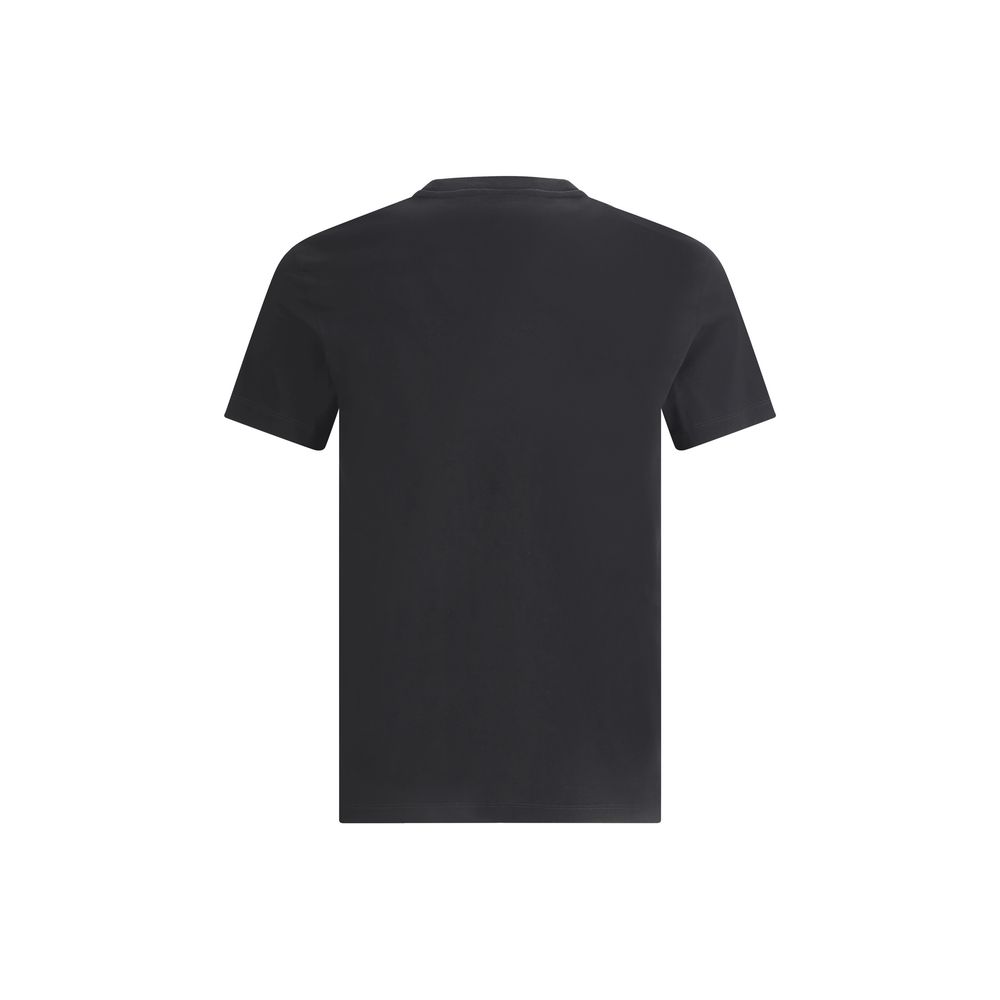 Schwarzes Baumwoll-T-Shirt mit Medusa-Logo-Patch