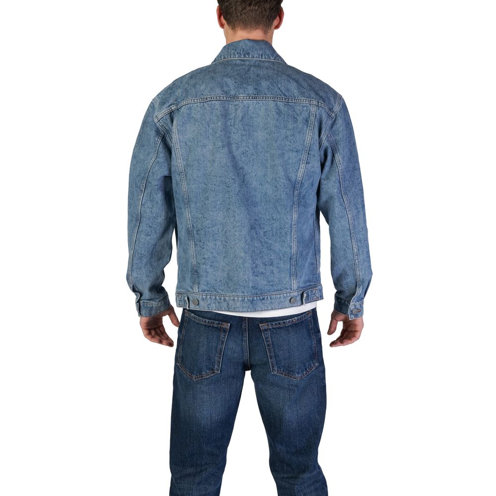 veste en jean bleu clair en coton