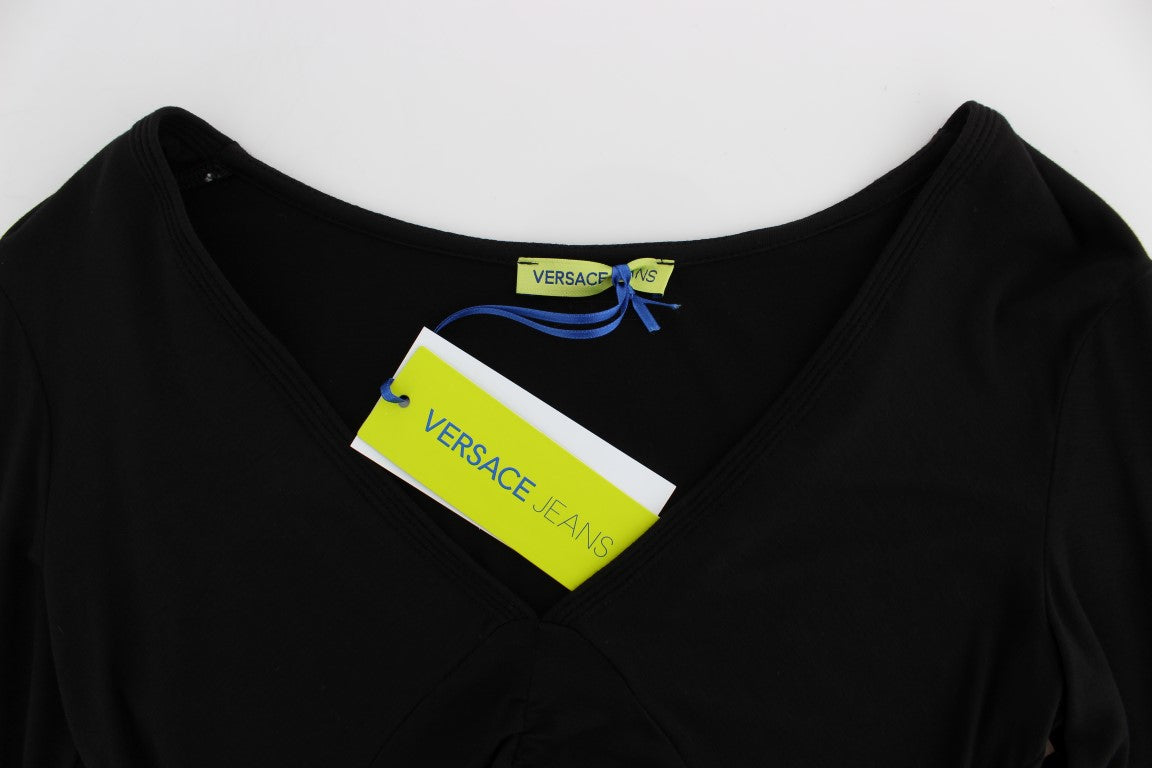 Pull noir extensible à manches longues
