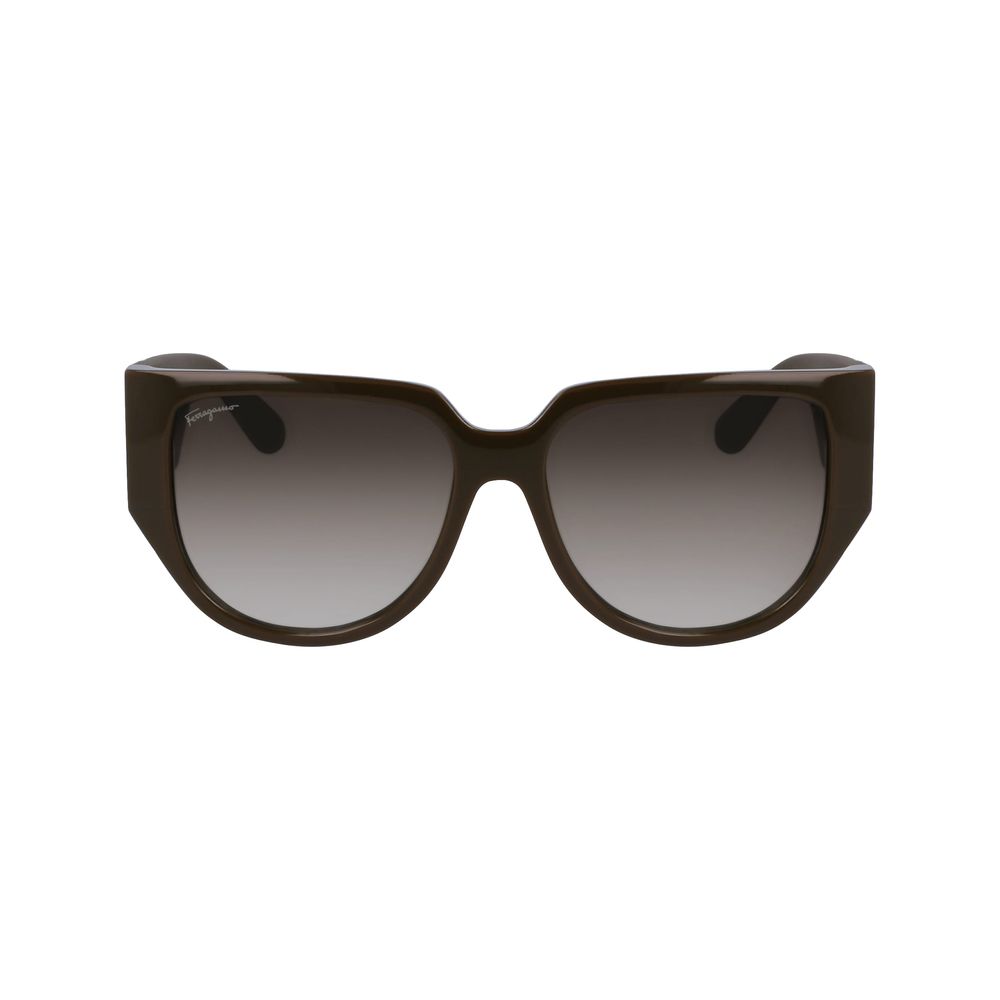 Grüne zweifarbige synthetische Sonnenbrille von Ferragamo