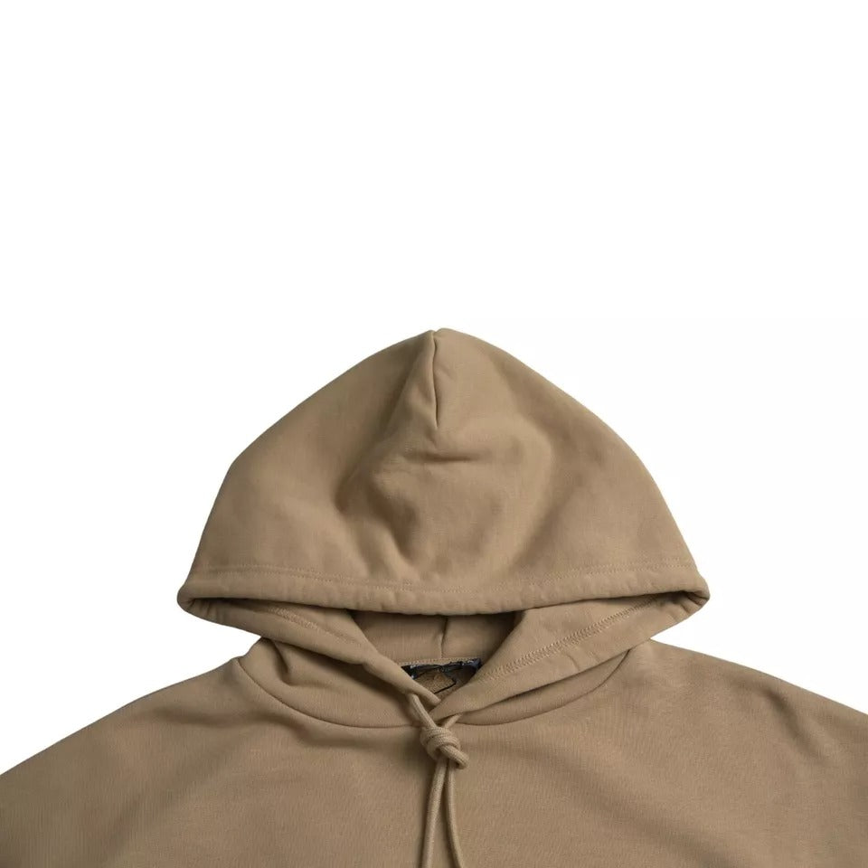 Balenciaga Brauner Baumwoll-Symbol-Molleton-Bouclette Kapuzenpullover