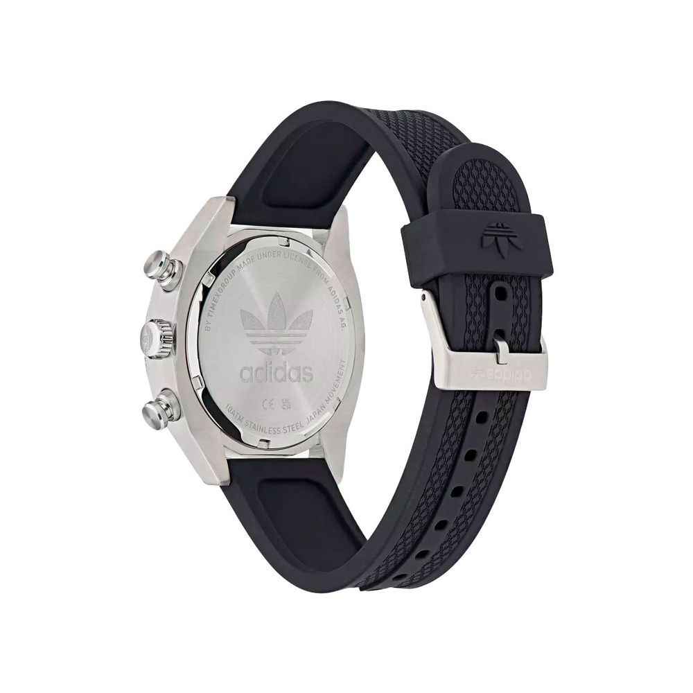 Schwarze Sportuhr aus Synthetik mit Chronometer