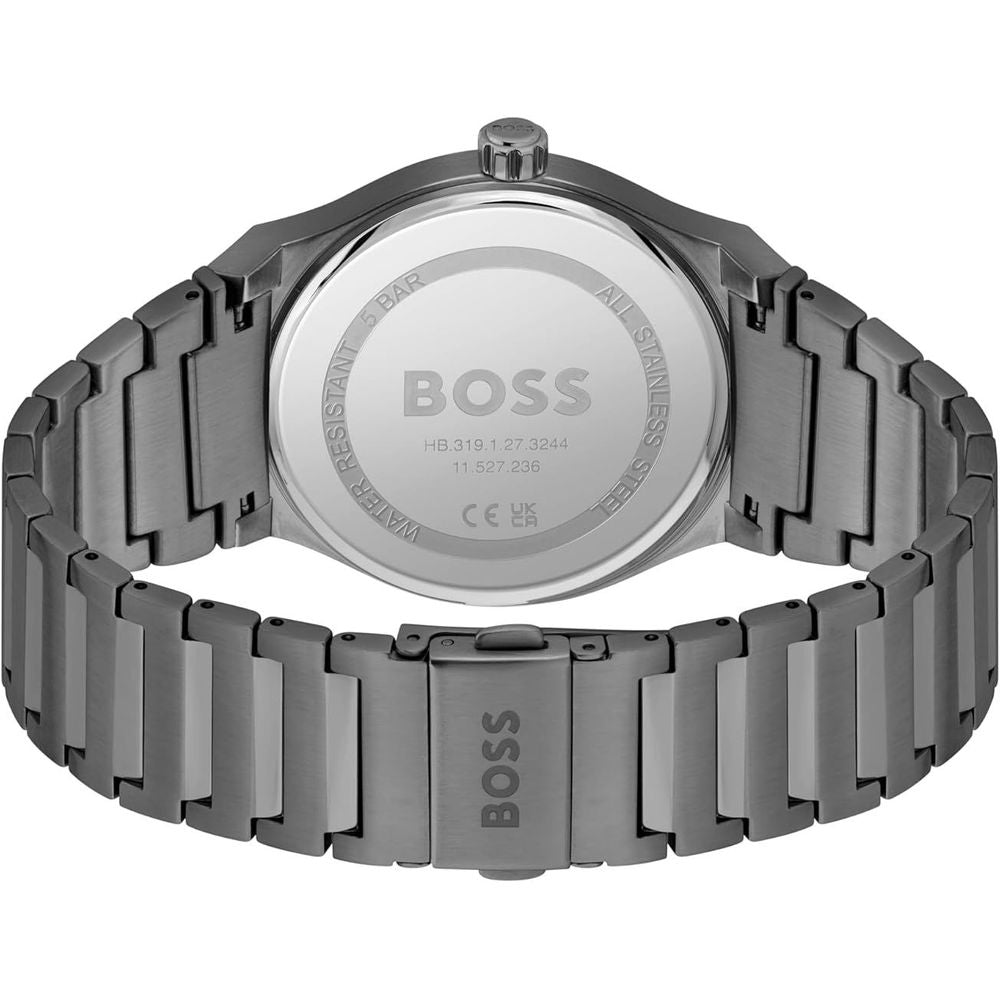 Grey Dress Watch with Stainless Steel Bracelet