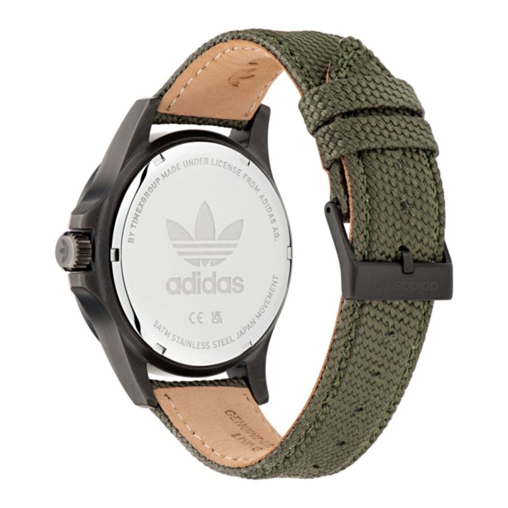 Green Fabric Dress Watch with Stainless Steel Case