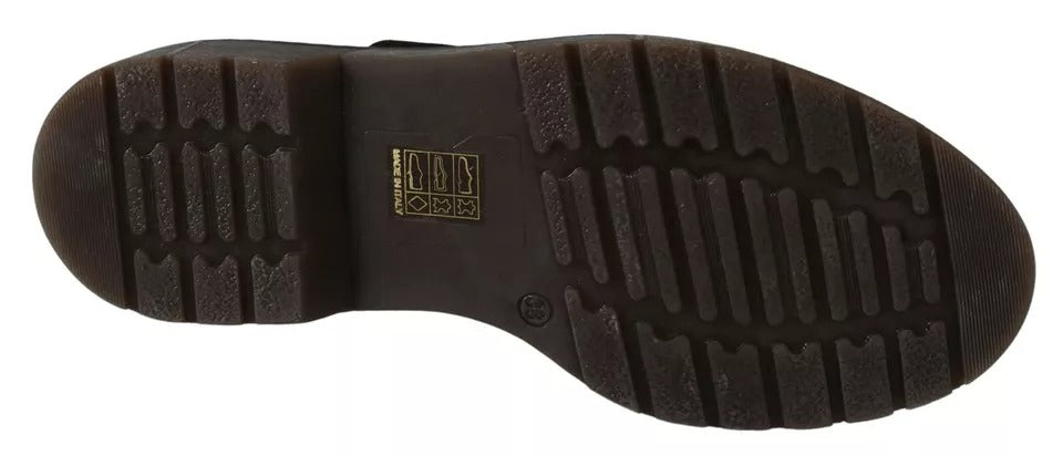 Chaussures en cuir marron foncé à bride élastique