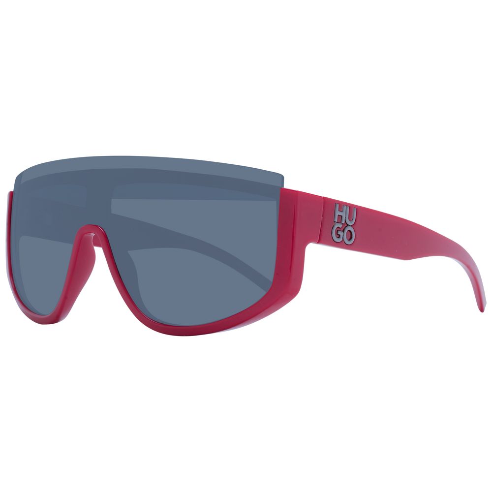 Red Synthetic Sunglasses with Grey Lenses