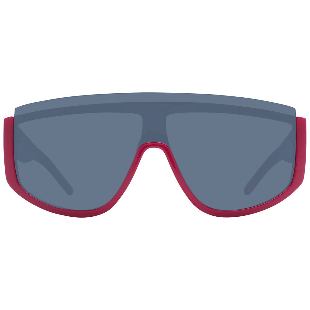Red Synthetic Sunglasses with Grey Lenses