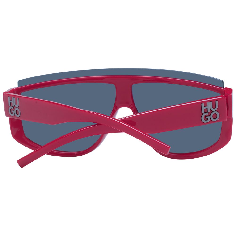 Red Synthetic Sunglasses with Grey Lenses
