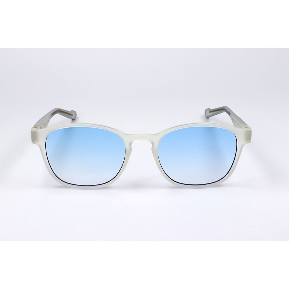 Transparent Synthetic Sunglasses with Gradient Blue Lens