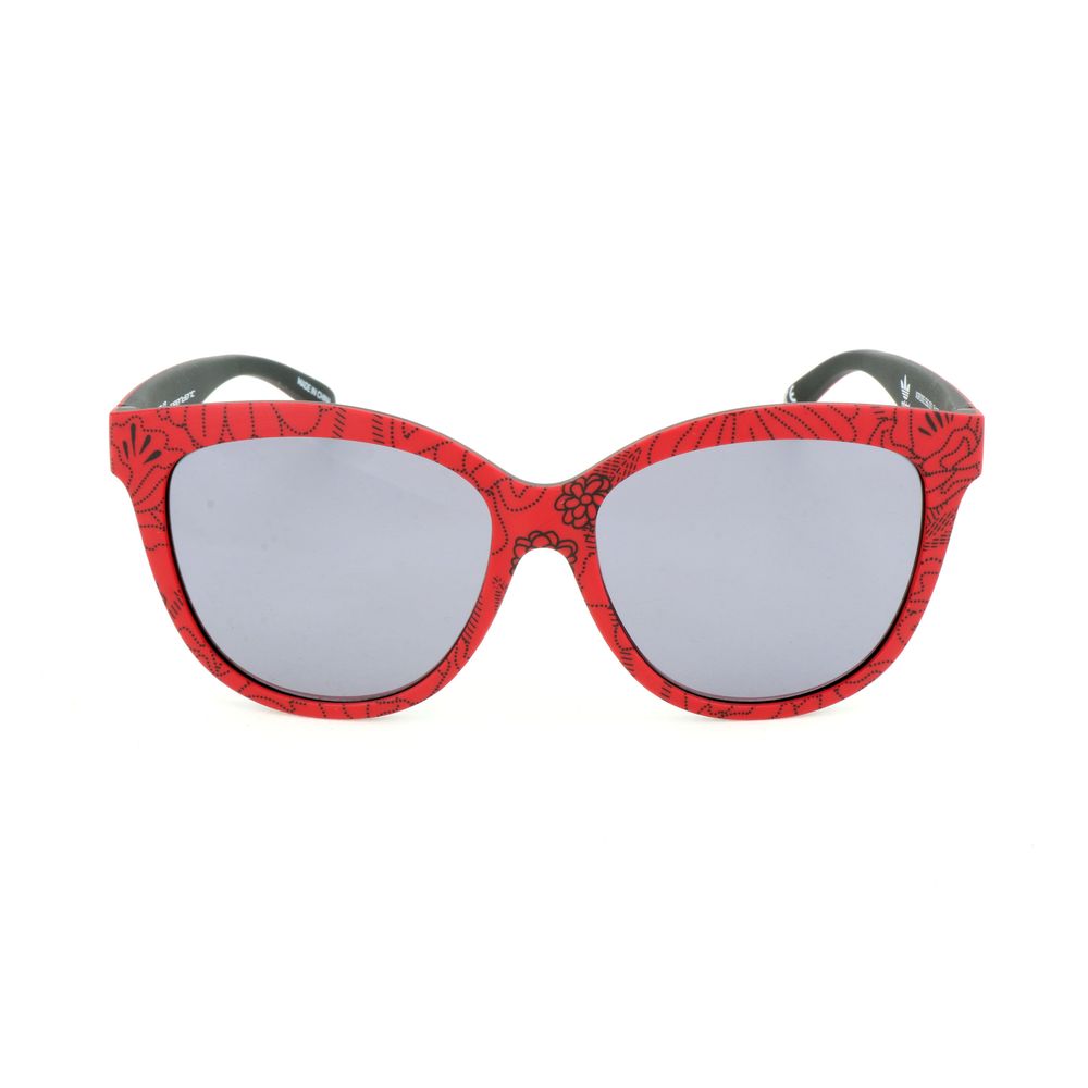 Red Synthetic Sunglasses with Silver Mirror Lens