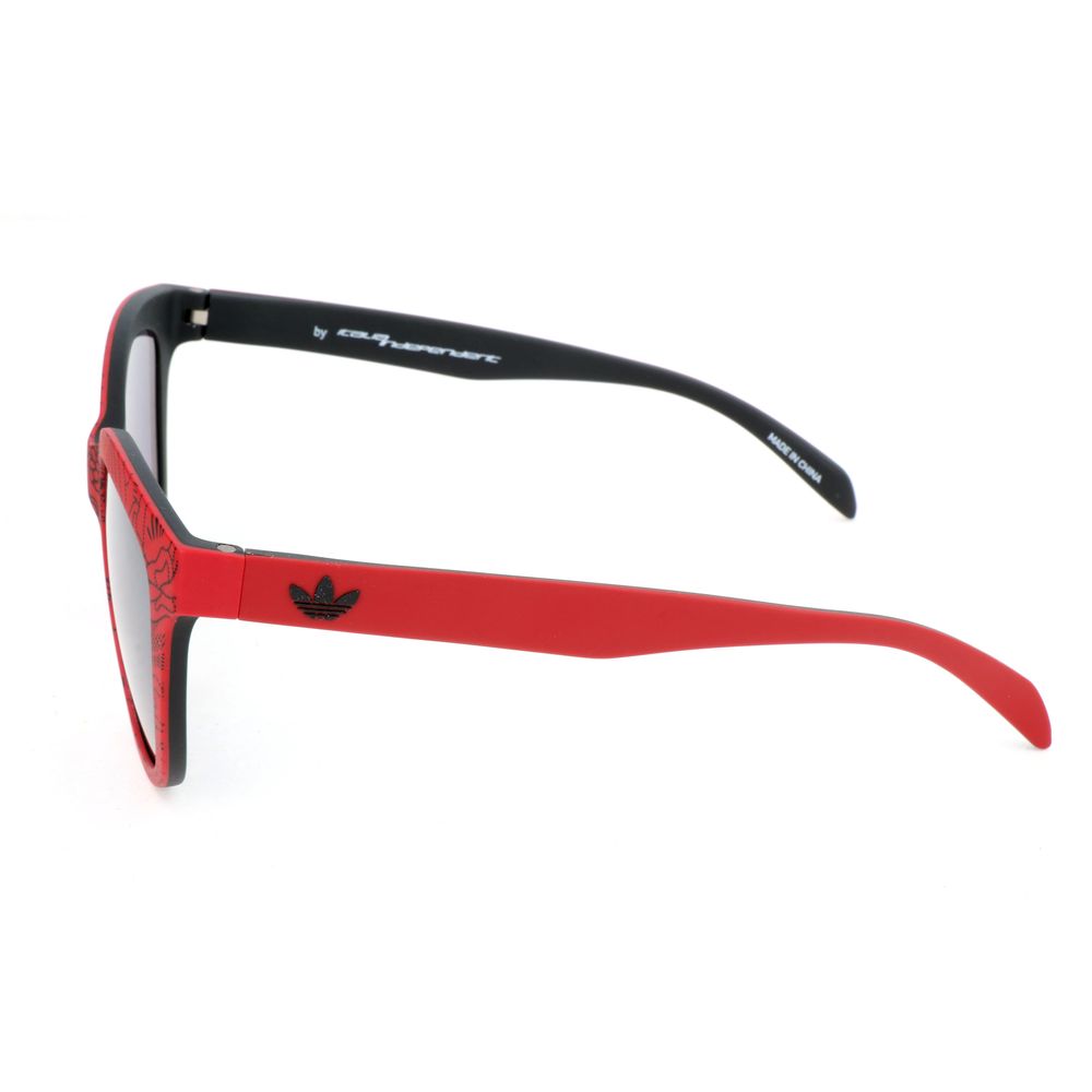 Red Synthetic Sunglasses with Silver Mirror Lens