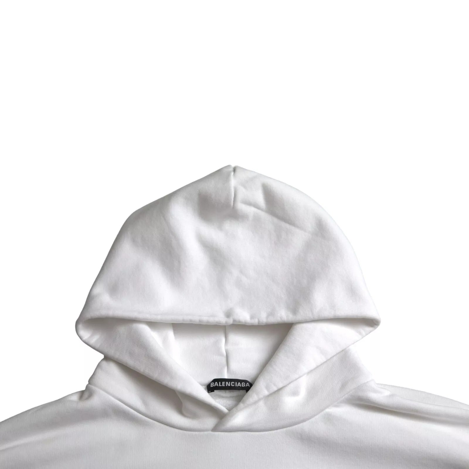 Weißer Oversize Kapuzenpullover aus Baumwolle mit Logo