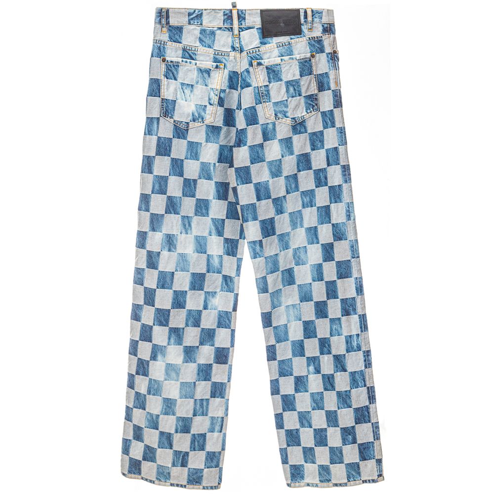Blaue Baumwolljeans mit lockerer Passform