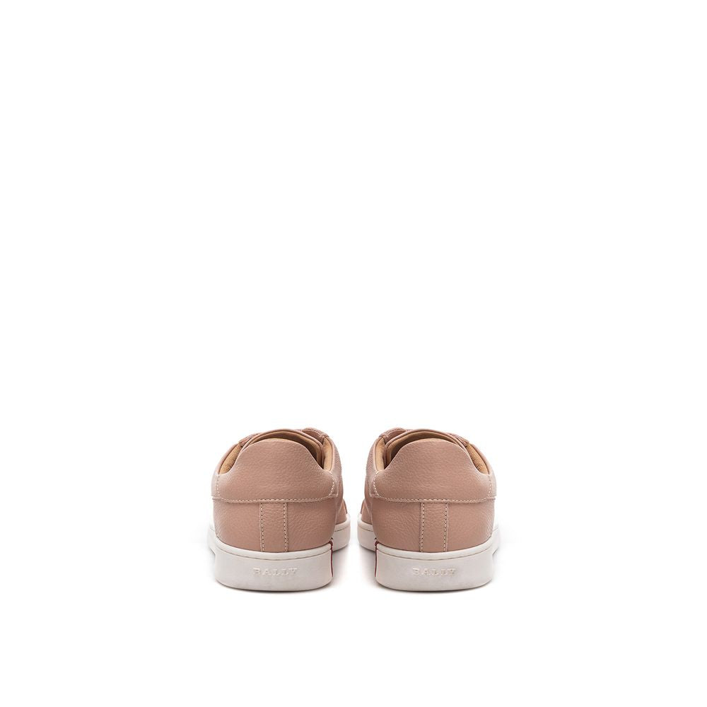 Rosa Leder-Sneakers mit Logo-Detail