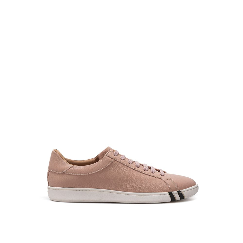 Baskets basses en cuir rose