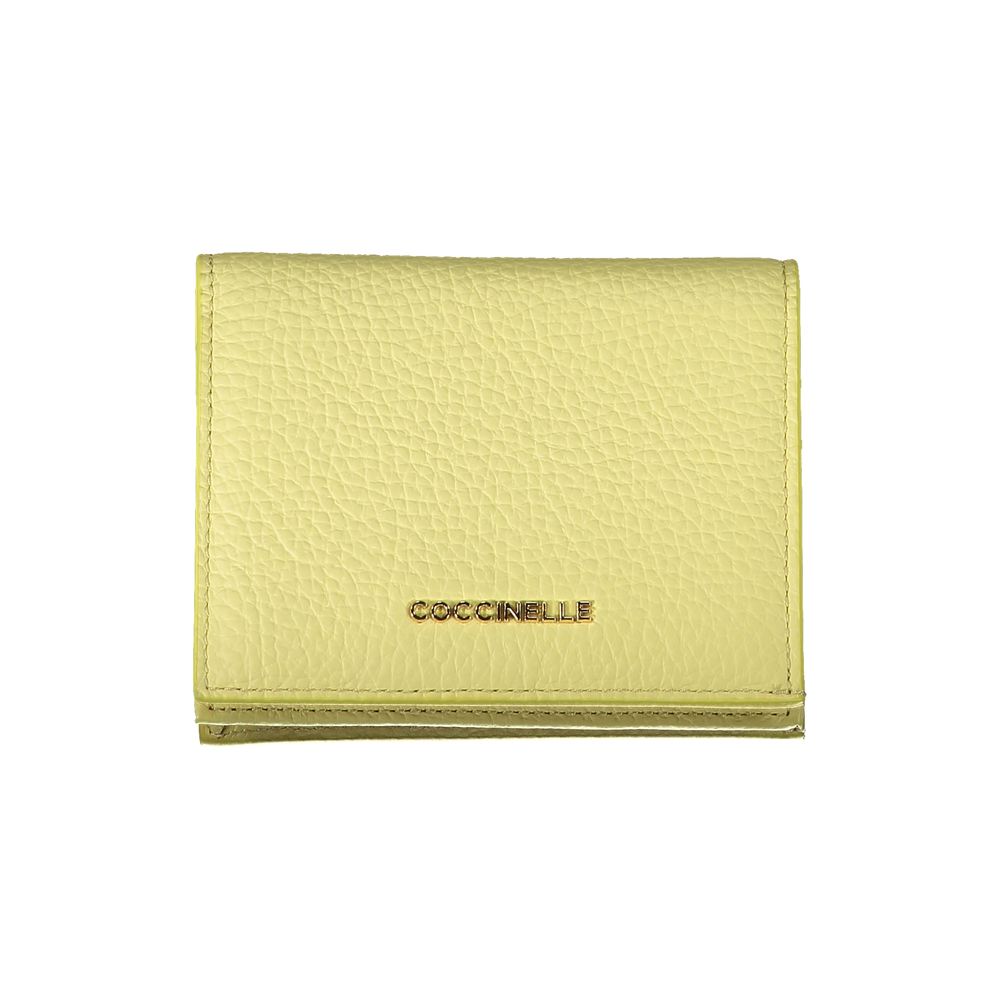 Giallo Leather Wallet with Zip and Automatic Closure