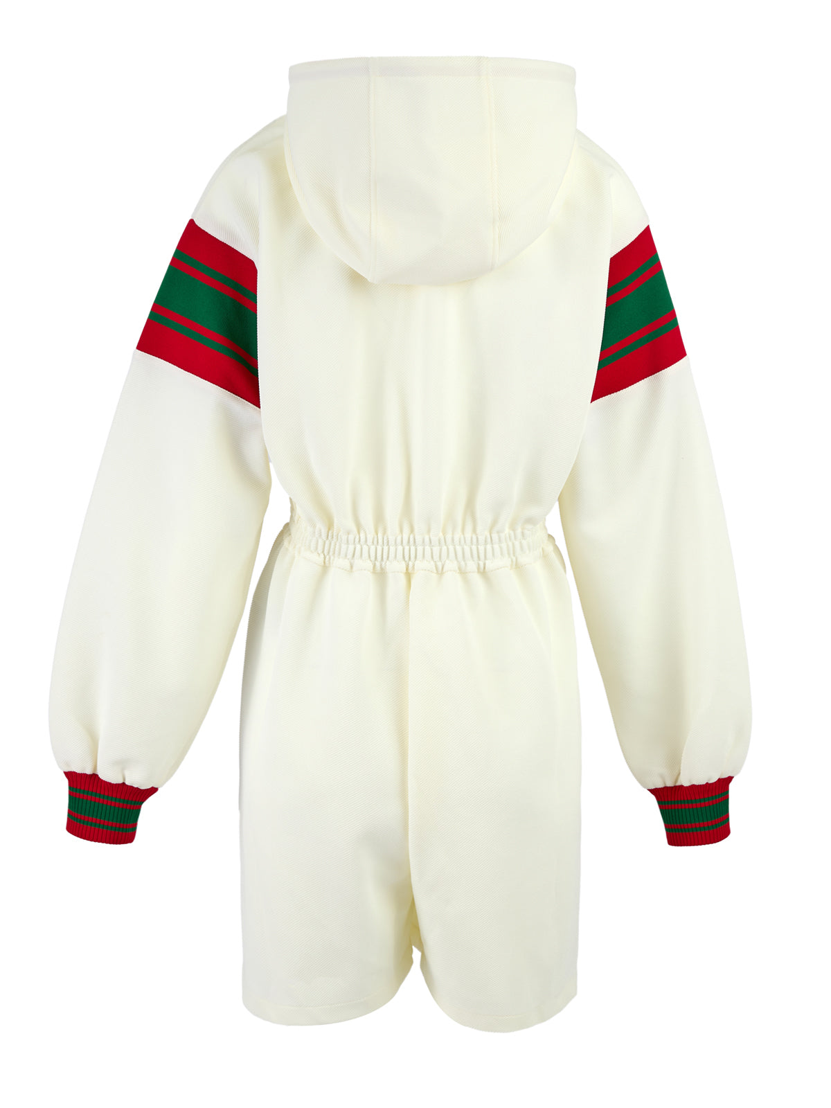 Cremefarbener synthetischer Kapuzen-Trainingsanzug mit Logo von Gucci