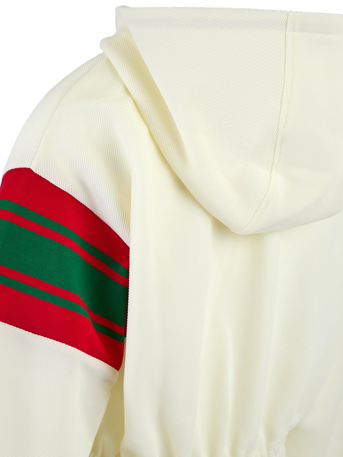 Cremefarbener synthetischer Kapuzen-Trainingsanzug mit Logo von Gucci