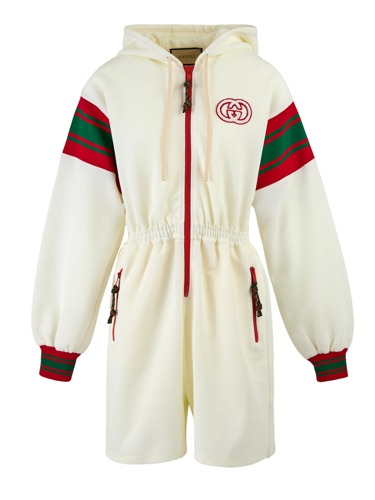 Cream Synthetic Hooded Logo Sweatsuit by Gucci
