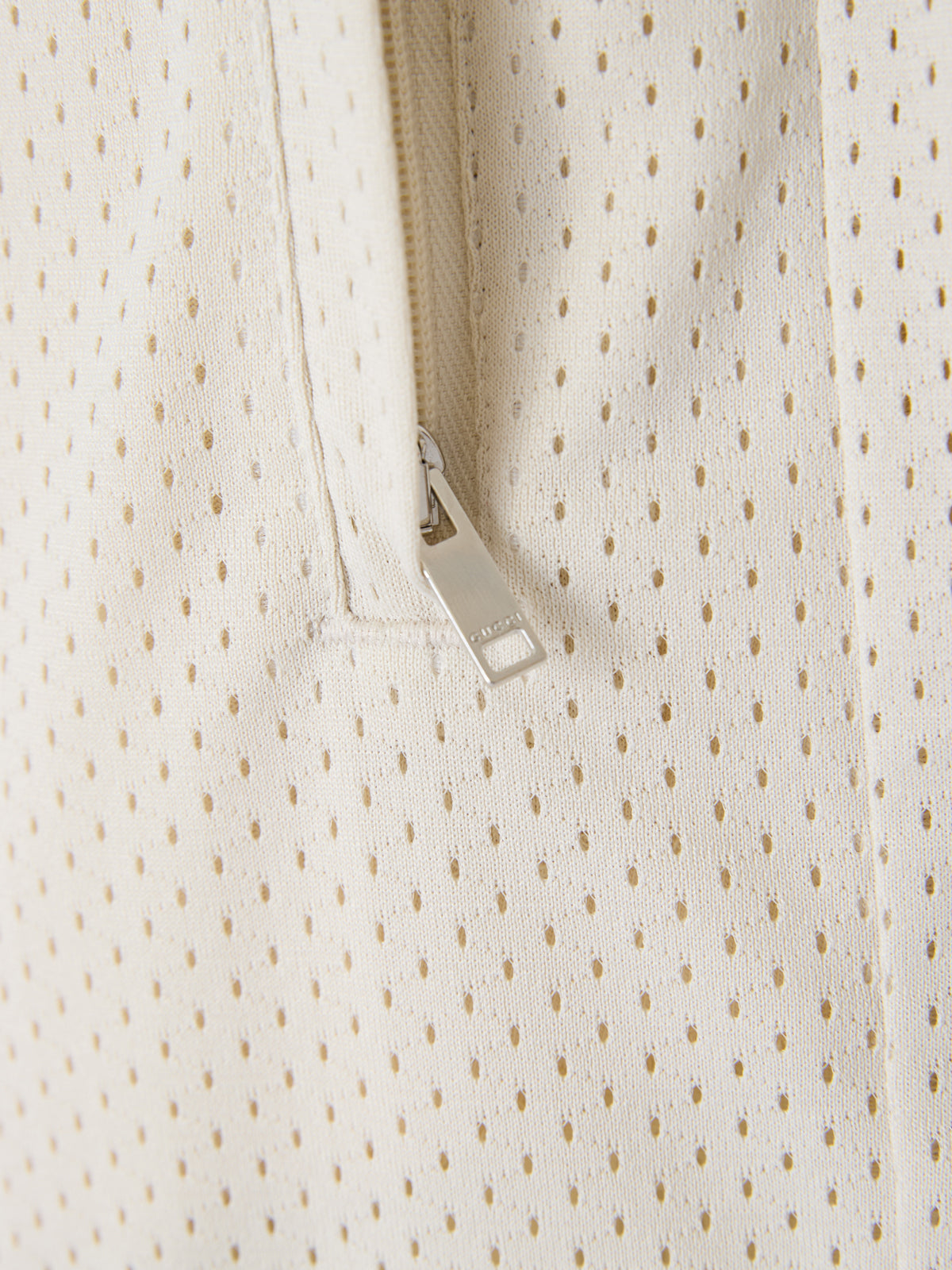 Cream Synthetic Logo Shorts by Gucci