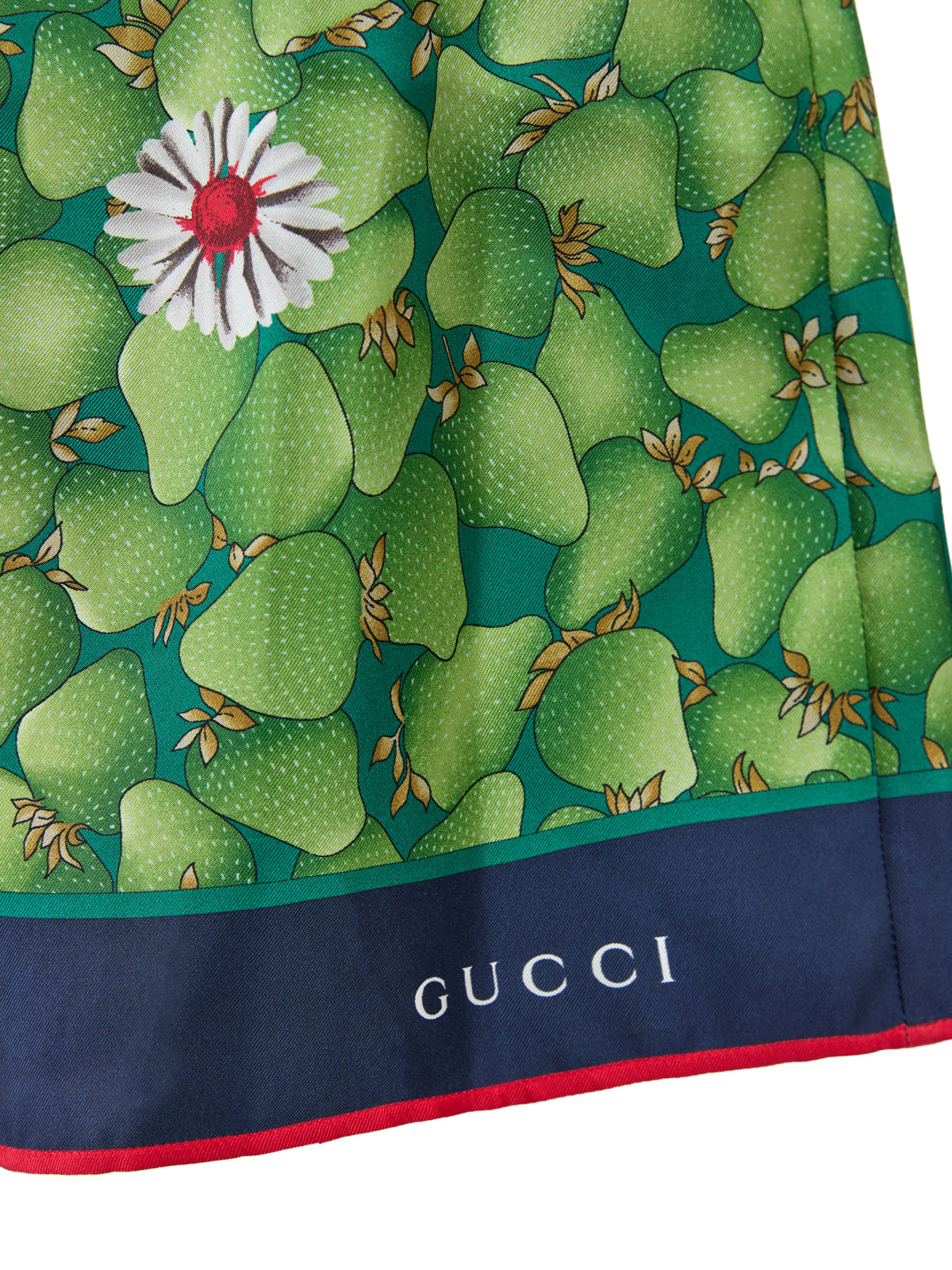 Green Silk Shorts with Flower Print by Gucci