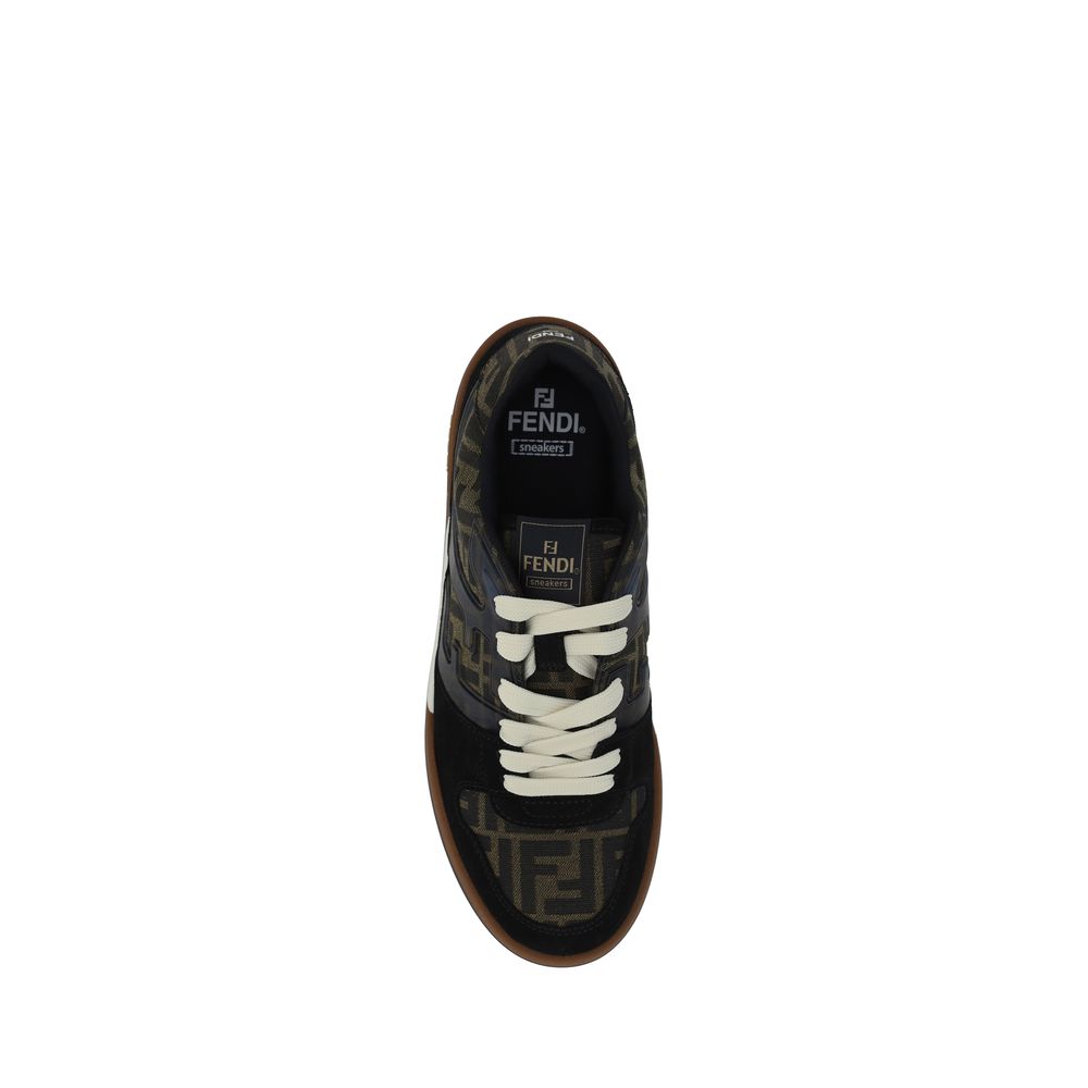 Fendi Multicolor Calf Leather Low Top Sneakers