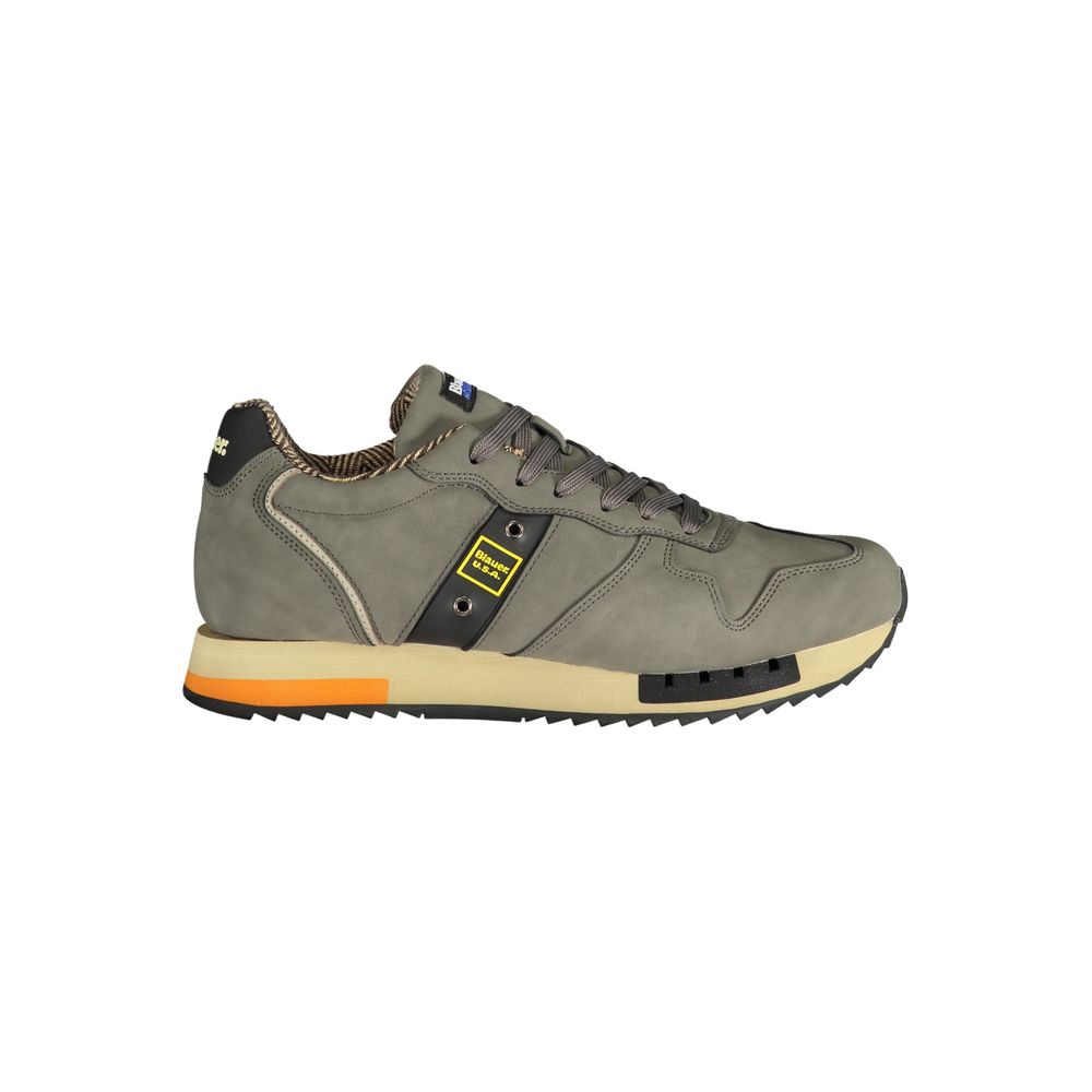 Grigio Leather Synthetic Men's Sneaker with Removable Footbed