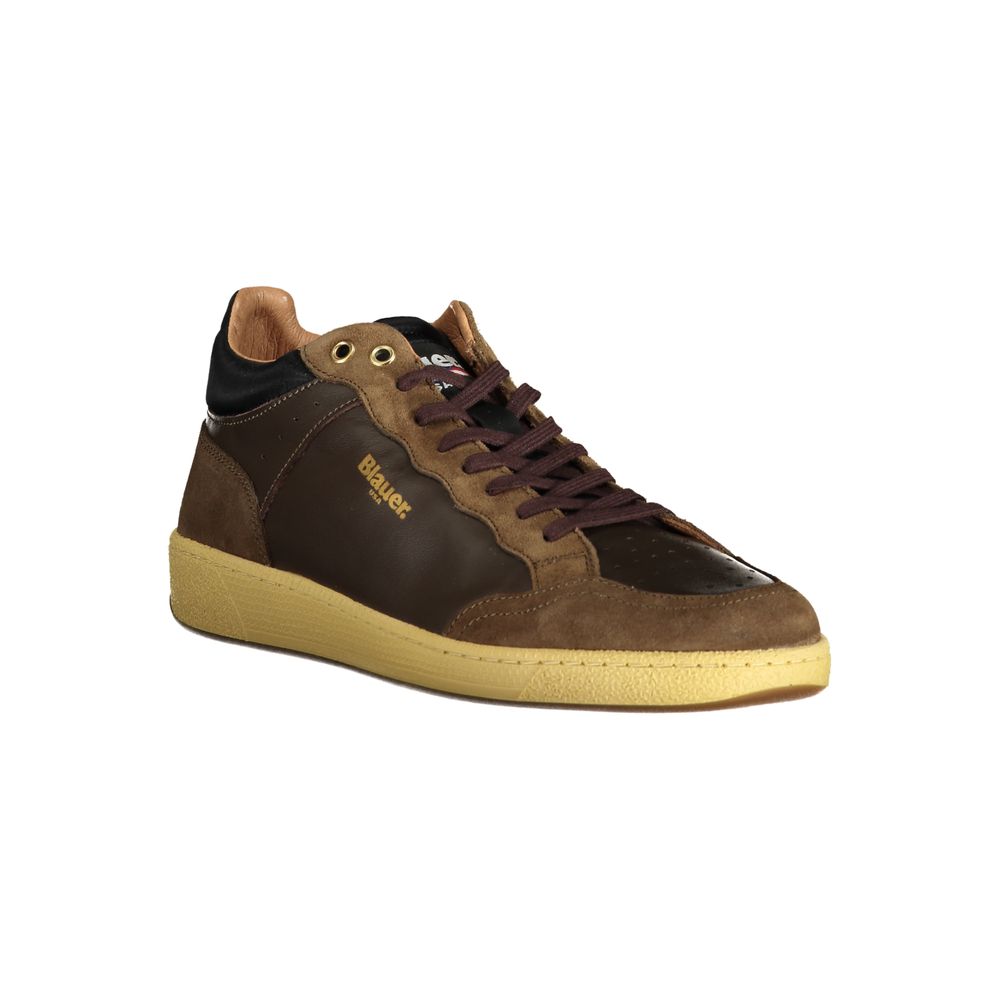 Marrone Leather Sneaker with Removable Insole by BLAUER